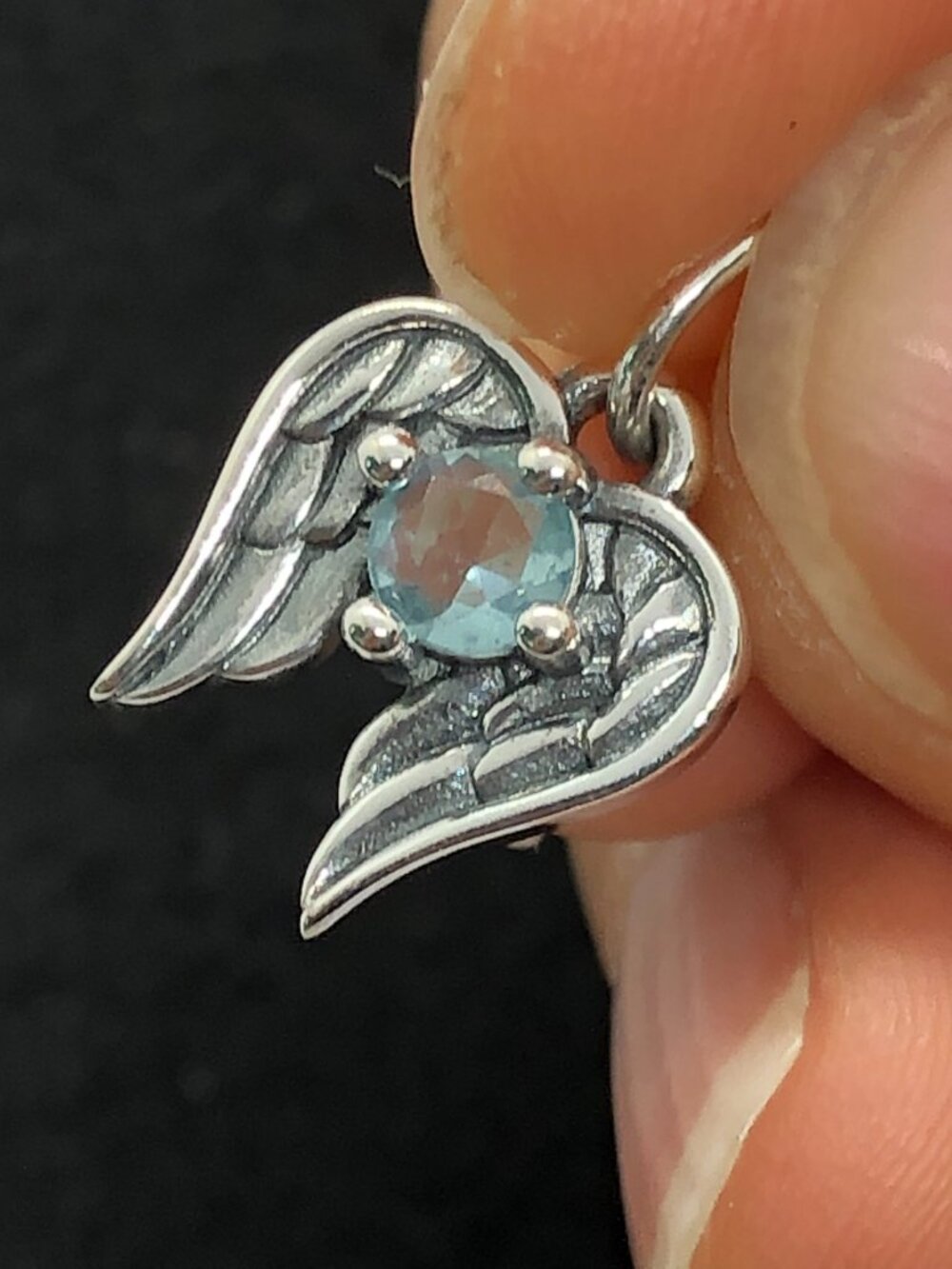 James Avery Angel Wings Birthstone Charm Garnet March